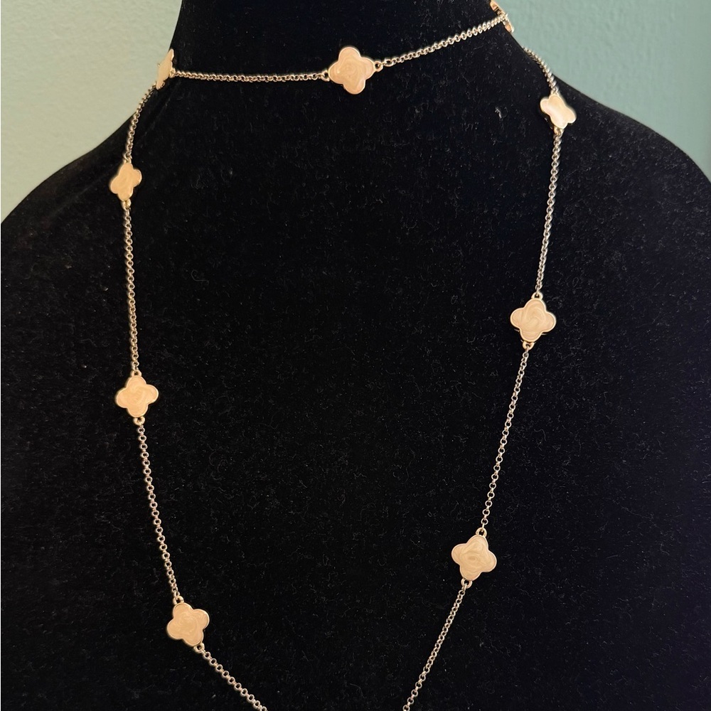 Towne and Reese GoldTone Clover Necklace - Picture 2 of 6